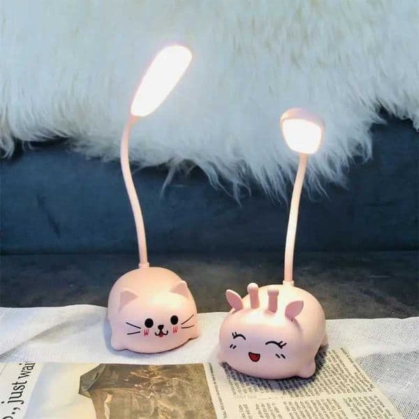 Cartoon Cute Pet Animal Bear Pig Cat Dog Usb Recharge Battery Led Table Night Light Child Eye Protection Warm White Desk LampLX241102