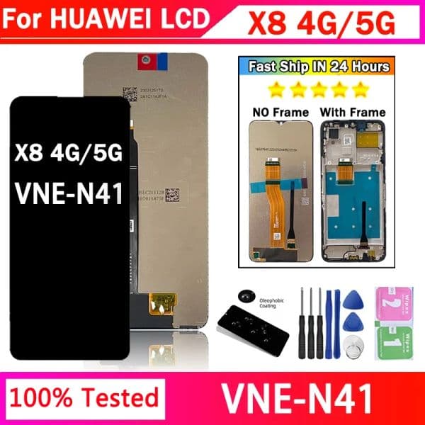 Test For Huawei Honor X8 TFY-LX1, LX2, LX3 LCD 2025 Display Touch Screen Digitizer new Assembly For Honor X8 5G VNE-N41 LCD Frame