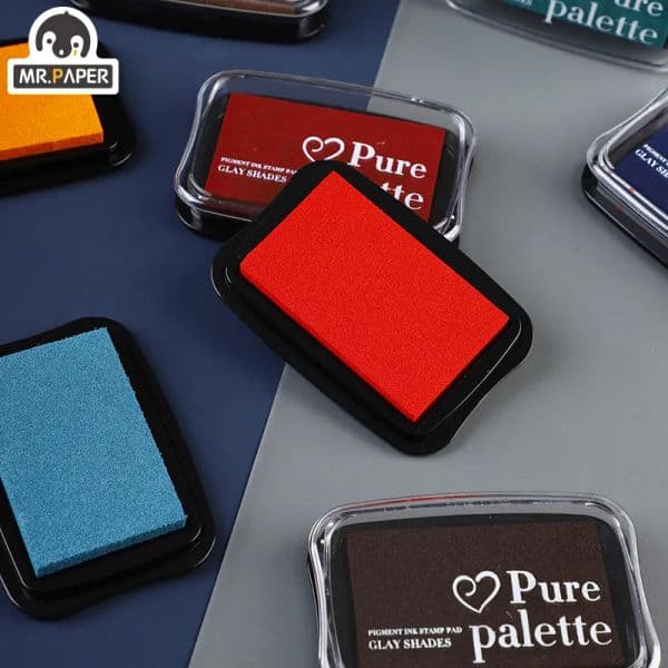 Mr Paper 12 Colors Vintage Style Handmade DIY Craft Oil Based Ink Pad for 2025 new Fabric Wood Paper Scrapbooking Ink pad Finger Painting