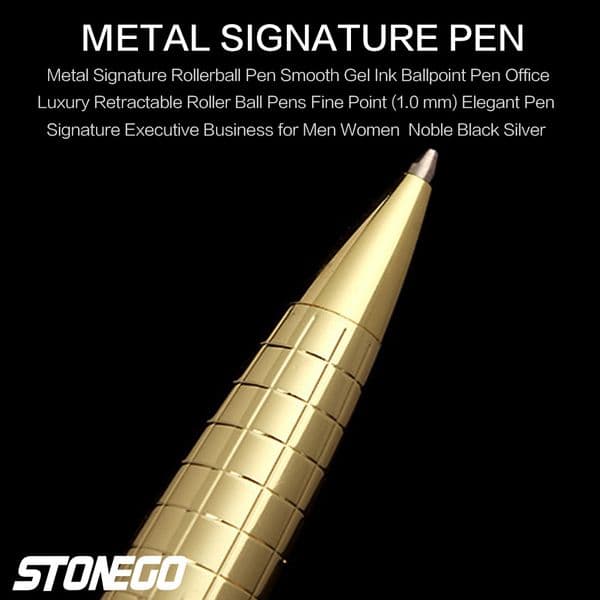 STONEGO Classic 2025 Ink Ballpoint Pen, Black Ink Medium Point 1.0mm Smooth Writing Metal Ball Point new Pen Signature Pen