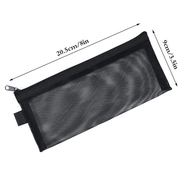 1Pc Transparent Mesh Pencil Case Office Student Pen Bag Pen Box Bill Storage Bag