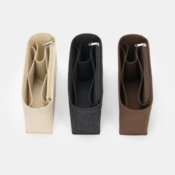 New Felt Inner Bag Storage Liner Bag Felt Insert Bag Insert Purse Liner With Zipper Portable Travel Makeup Organizer Container