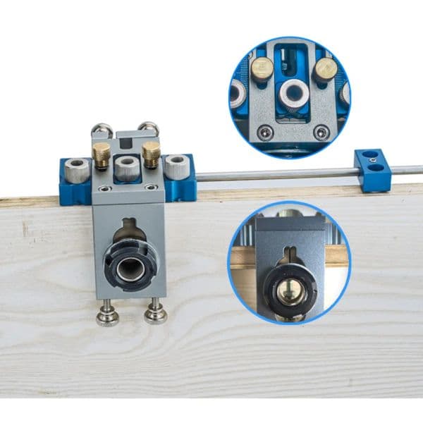 Woodworking Three In One Wood Punching Positioning Set Cabinet Hardware Tools Punch Locator Dowel Jig Fast Fixed Drilling Guide