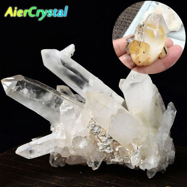 Natural Stone Ore Irregular White Crystal Cluster Rough Rock Gemstone Ornaments Feng Shui Mineral Specimen Pillar Quartz Gift 8bb03