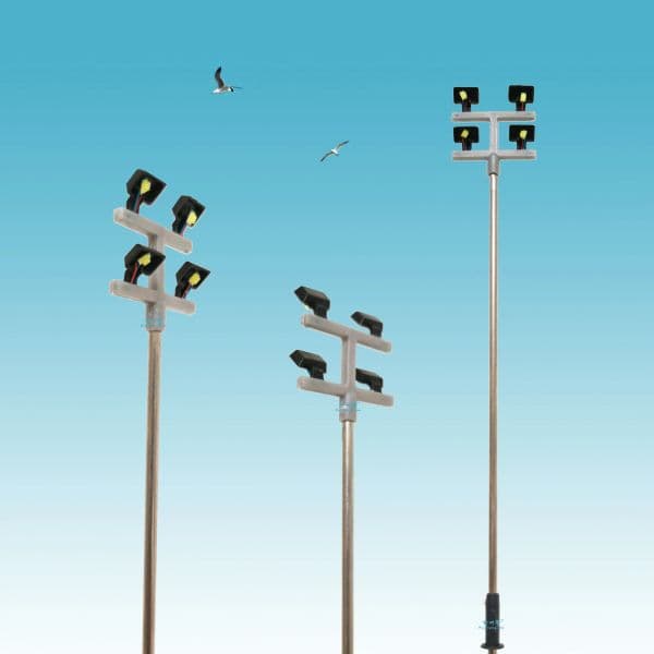 4PCS 3v/12V HO Scale Model Lighting Tower Lights Model Lights Layout Lamppost Train/Garden/Playground/Stadium Overhead Lights