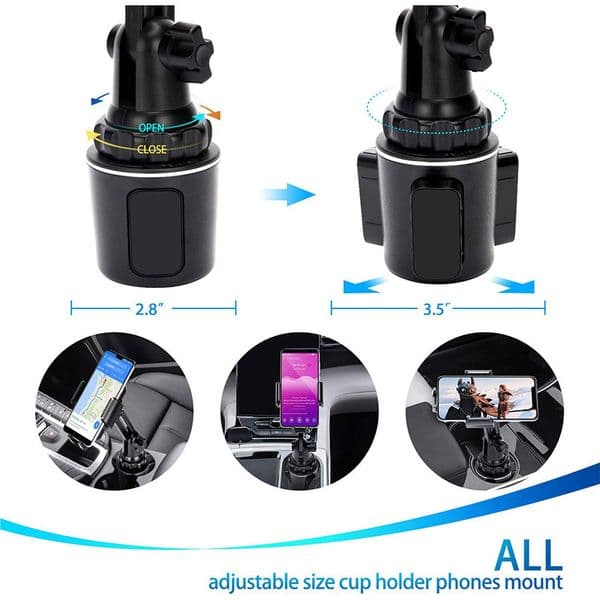 Universal Car Phone Holder Cellphone Mount Stand Adjustable Car Cup Phone Mount for iPhone 2025 14 13 12 Por MAX Huawei Samsung