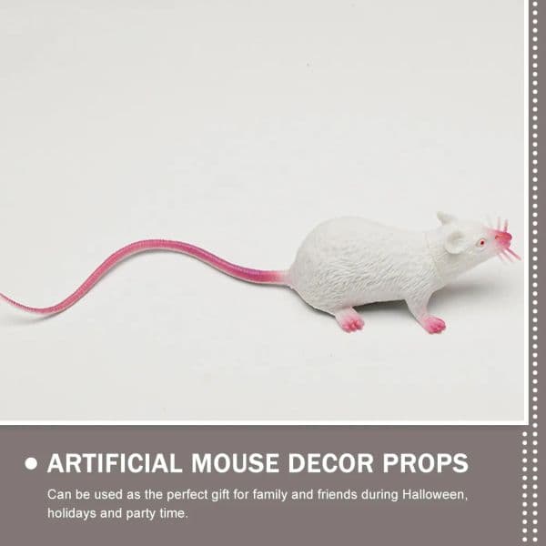 3 Pcs Realistic Mice Toy Present Ornaments Fake Rat Statue Decor Simulated Soft Rubber Mouse Props Fun Gag Joke Prank Simulation