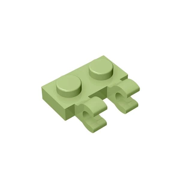Gobricks GDS-816 Plate, Modified 1 x 2 with 2 U Clips (Horizontal Grip) compatible with 60470 pieces of children's DIY