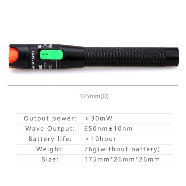 Universal Optical Fiber test Pen Fault Locator 30mW 30km Fiber Optic Cable Tester Meter for Network Telecommunications