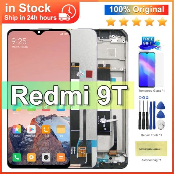 6.53'' Original Display Replacement For new Xiaomi Redmi 9T LCD Touch Screen Digitizer 2025 Assembly For Redmi 9T J19S M2010J19SG Model