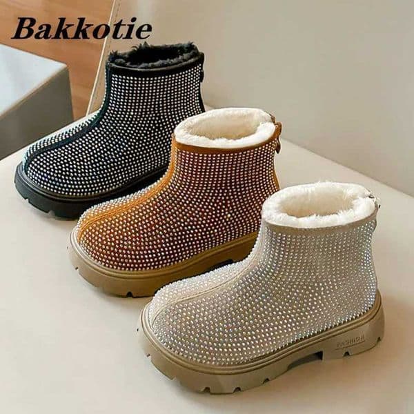 Girls high boots autumn and winter childrens fashion brand mid calf princess boots childrens shoes bow soft sole platform M241102