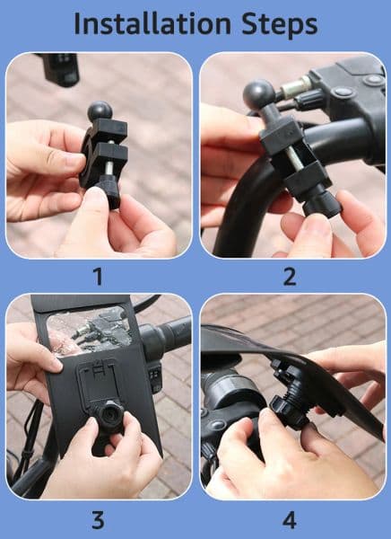 iBudim Waterproof Handlebar Phone Holder for Bike Bicycle Rainproof Motorcycle Rearview Mirror Mobile Phone Stand Bag Case
