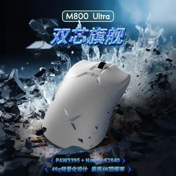 M800 Mouse Ultra-thin Design and Ergonomics PAW3395 High-performance Three-mode Small and Medium-sized Hand Game Office Mouse