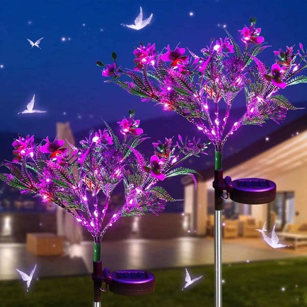 1 solar garden light Phalaenopsis flower light LED garden decoration light outdoor garden lawn path courtyard decoration X241102