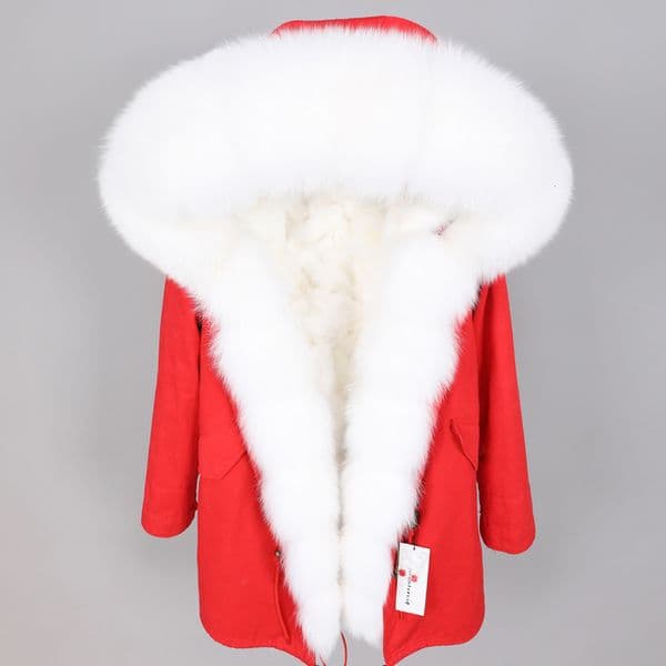 Maomaokong Winter Women's Clothing Real Big Collar Medium And Long Section Detachable Fox Fur Ing Park Coat