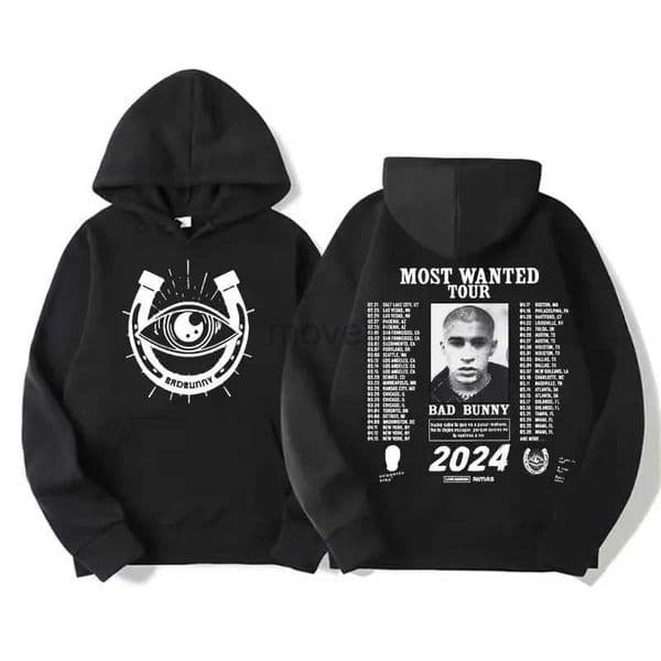Men's Hoodies Sweatshirts 2024 Hip Hop Bad Bunny Most Wanted Tour Hoodie Mens Nadie Sabe Lo Que Va A Pasar Manana Album Hoody Comfortable Soft Sweatshirt H241104