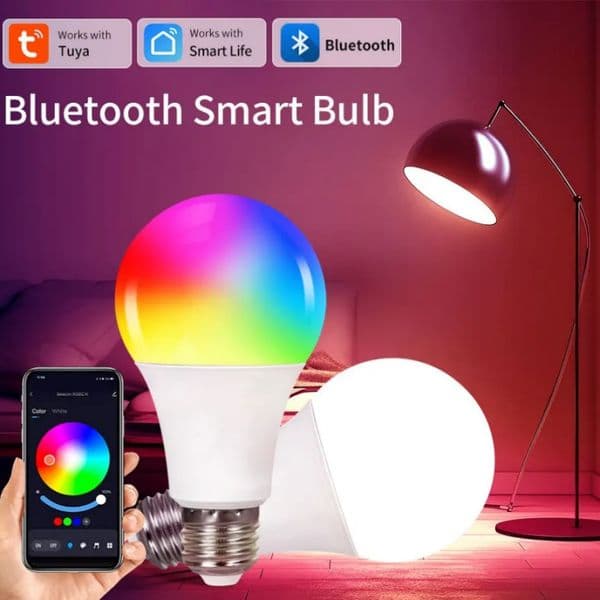 Tuya Bluetooth WiFi Smart Light Bulbs E27 LED Lamp RGB Smart Bulb 15W Smart Life APP Voice Control With Alexa Alice Google Home