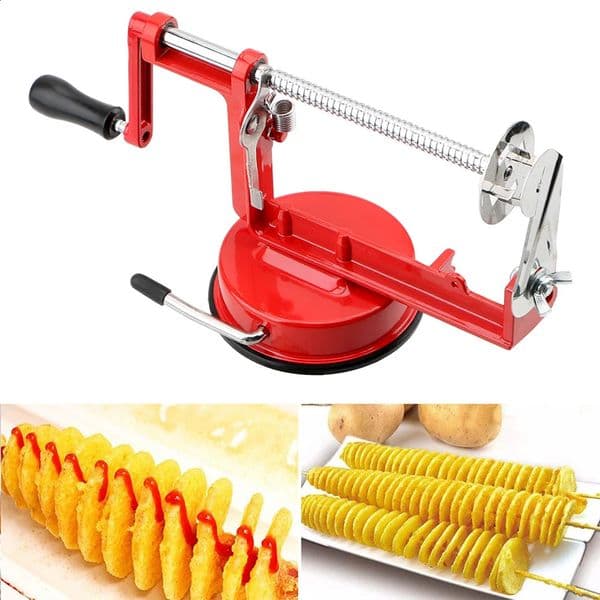 Manual Twisted Potato Apple Slicer Vegetable Spiralizer Stainless Steel Spiral French Fry Cutter Cooking Tools 241105