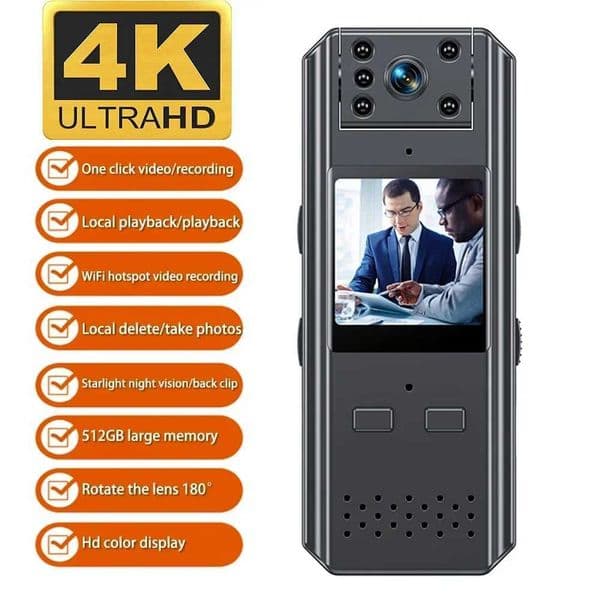 WIFI 4K high-definition image quality chest installation video recorder police infrared night vision shock resistant sports ature camera M241104