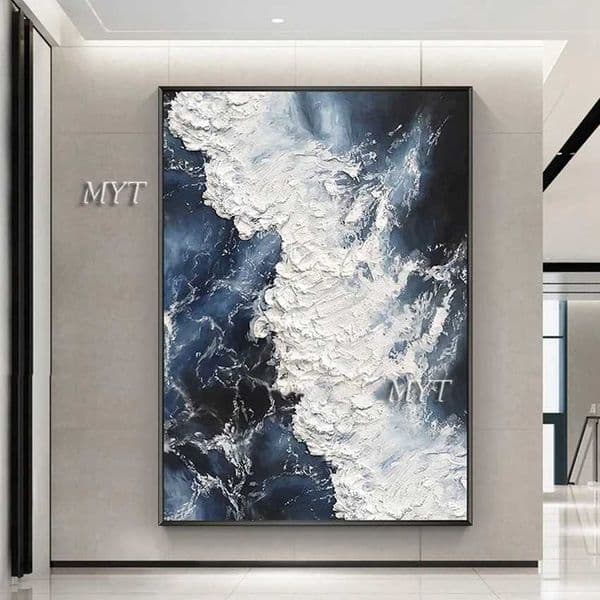 Abstract Knife 3D Wave Pictures Home Decor Wall Art Hand Painted Flowers Oil Painting on Canvas Handmade Floral PaintingsXJ241104