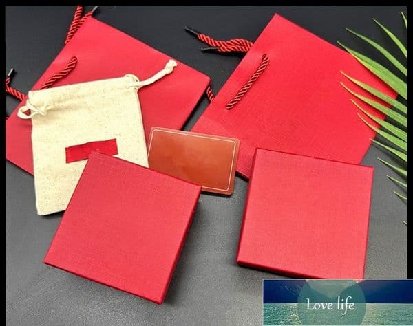 Fashion Jewelry Packaging Gift Box Red Jewelry Necklace Bracelet Bracelet Ring Gift Bag