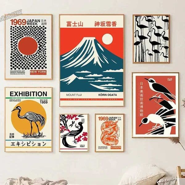 Vintage Culture of Japan Posters and Prints Canvas Wall Art Painting Nature Mount Fuji Japanese Exhibition Poster for Home DecorXJ241104