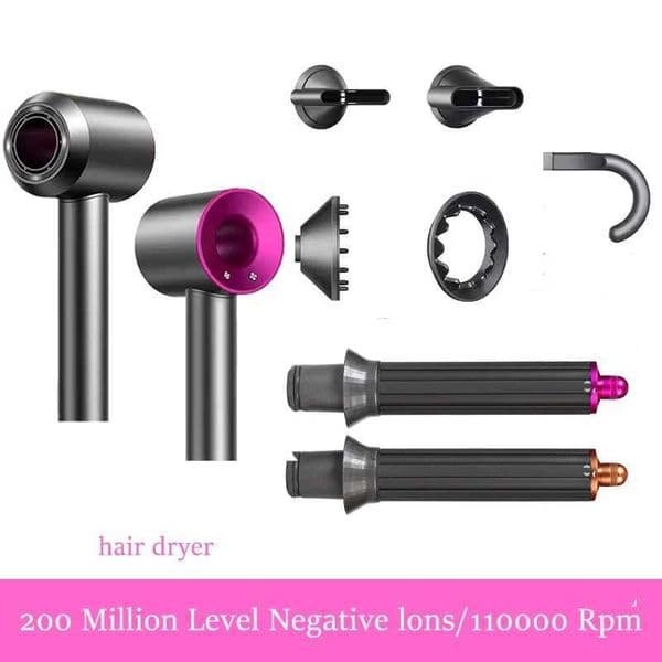 New 200 Million Negative Ion Hair Dryer Negative Ion Hair Care Quick-Drying Household Professional Bladeless Hair Dryer EUXJ241106