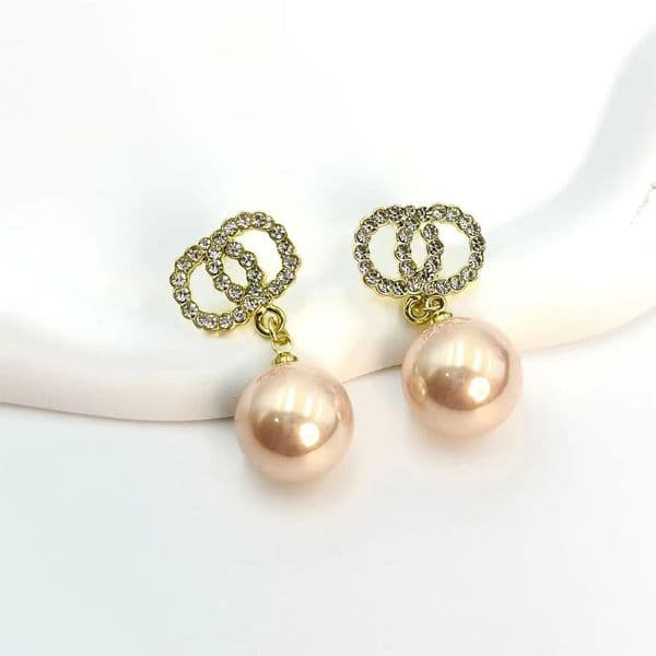 Classic Style Earring for Daily Outfit Sier Stud Famous Women's Geometry Round inlay Crystal Rhinestone Pearl Earrings Party Jewerlry Christmas XMAS Gifts