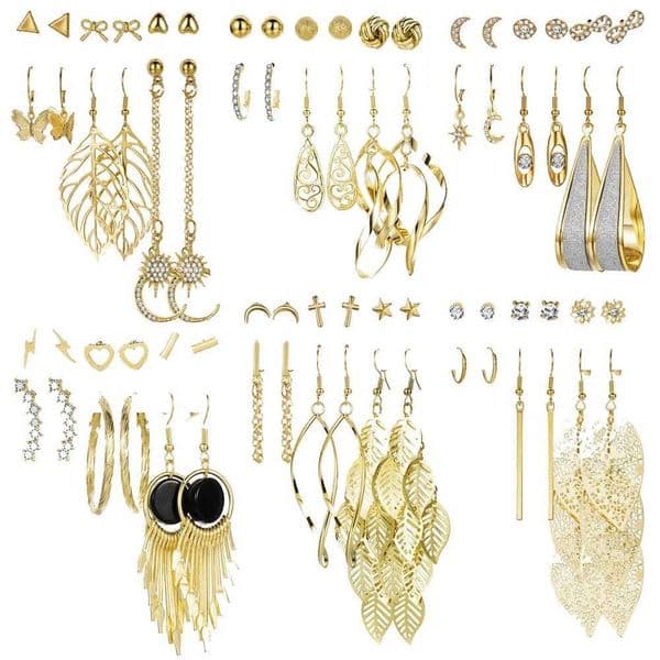IPARAM Trendy Gold Metal Pendant Earrings suitable for hollow tree leaves star and moon pendants Geely earrings jewelry gifts X241106