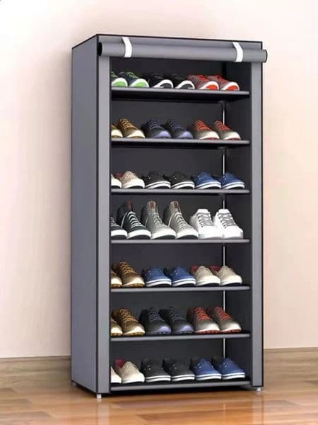 Designer Multilayer Shoe Rack art Organizer Dustproof Fabric Stand Hallway Saving Space Shelf Home Furniture Storage Free Shipping