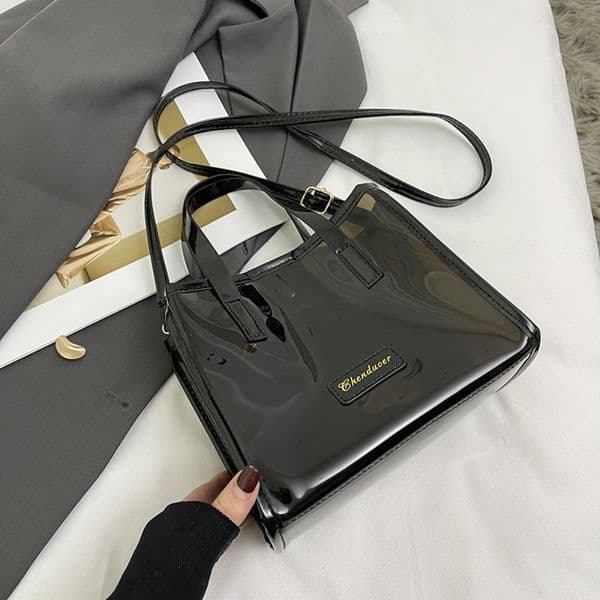 Korean Fashion Crossbody Handbags: Clear Hot Square Transparent Shopper Shoulder Bag