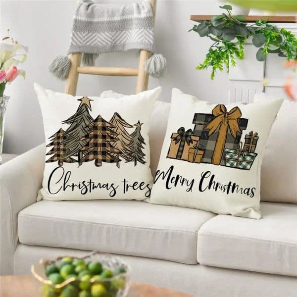 Pillow Case Merry Christmas soft cushion cover pillowcase party decoration for celebrating Year and Christmas at home 241107