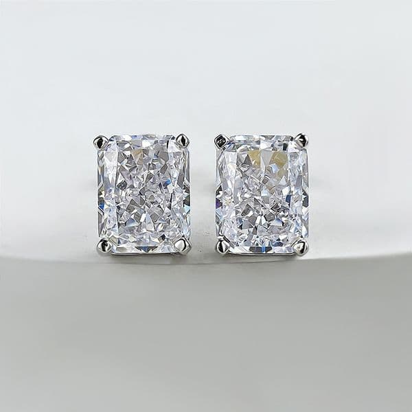 Choucong Brand Stud Earrings Luxury Jewelry Solitaire Real 100% 925 Sterling Silver Radiant Cut Moissanite Diamond Elegant Party Women Wedding Earring Gift