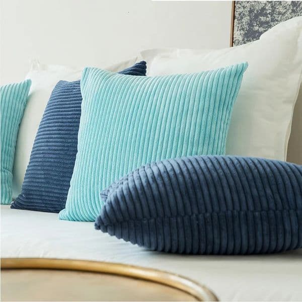 Pillow Case Soft velvet soft cushion cover 45 * 45/30 * 50/50/55 * 55 solid pillowcase Corduroy soft cushion strip home decoration waist pillowcase 241107