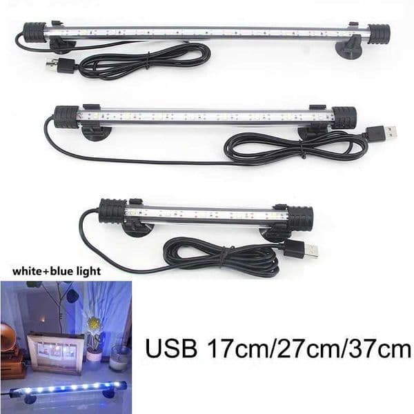 17/27/37cm USB 5v Submersible blue white LED Aquarium bule Light Fish plant grow light underwater for Tank Lighting Bar lamp M20LX241107