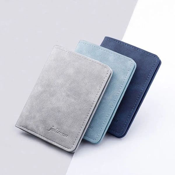 Style Mini Thin Men Wallet Card Holder Purse Coin Pouch Short Vertical PU Leather Change Money 241029