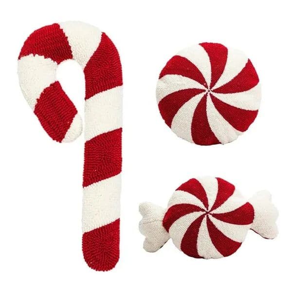 Christmas candy stick throwing pillow soft sofa cushion holiday shaped decoration pillow doll 241106