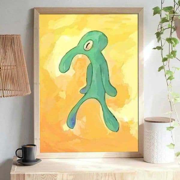 Nordic Bold and Brash Gallery Art Poster Squidward Canvas Painting Print Wall Art Picture for Living Room Home Decor Frameless X241107