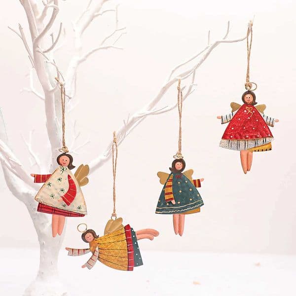 Creative Iron Art Hand Elf Painted Xmas Tree Decor Angel Girl Christmas Tree Pendant Accessories Christmas Decoration XJ241107