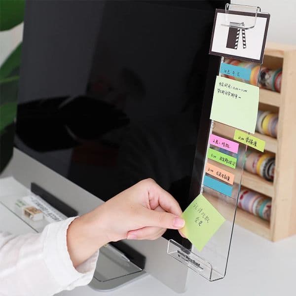 Acrylic Monitor Memo Board Transparent Name Card Phone Holder Message new Note 2025 Sticky Notes Desktop Organizer Korean Stationery