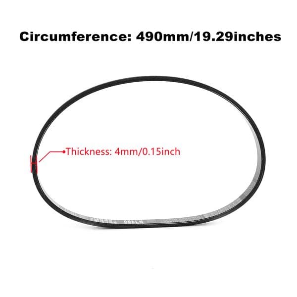 Mower Rubber Drive Belt (6PJ490) Circumference 490mm x Width 14mm Compatible With Qualcast M2E1232M/M2E1032M