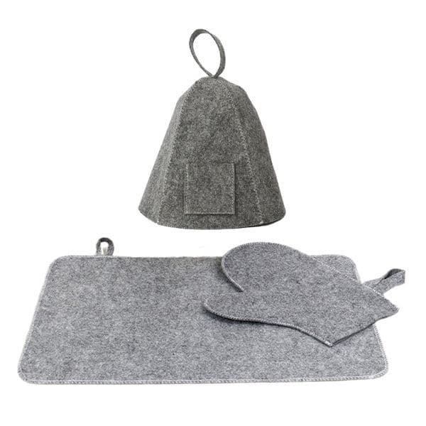 Wool Felt Sauna Set Hat Russian Glove Pad Fashionable Bath Shower Cap Men Women Protective Hair Cover Bathroom Accessory