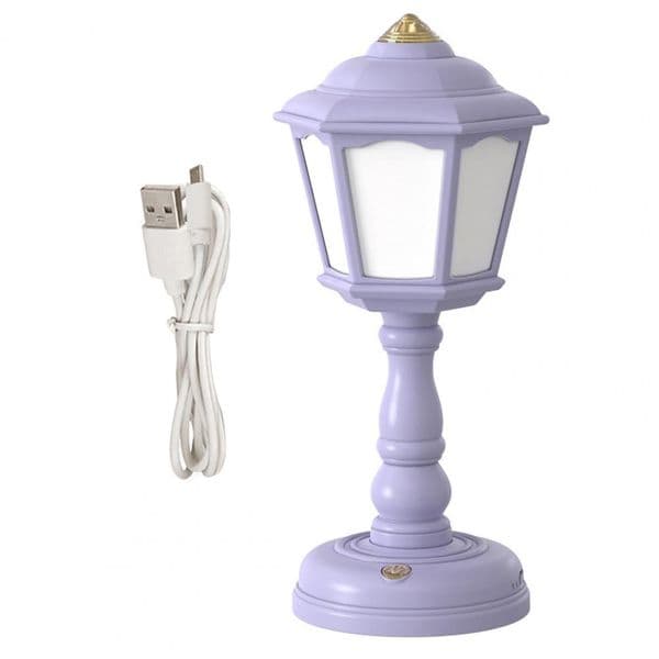 LED Night Lamp Dimmable Flicker-Free Rechargeable Retro Style Decorative Plastic Bedside Lamp Desk LED Light Decor Home Decor