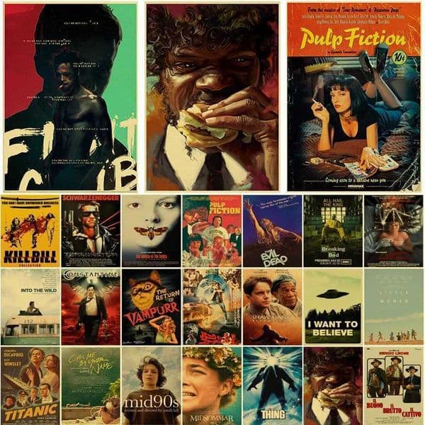 Buy three buy four movie posters kraft paper vintage hot movies family life dormitory club art wall decoration W241109