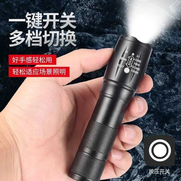 Hiking T6 LED flashlight Q5 mini flashlight tactical flashlight Zoomable waterproof outdoor camping bike light X241109