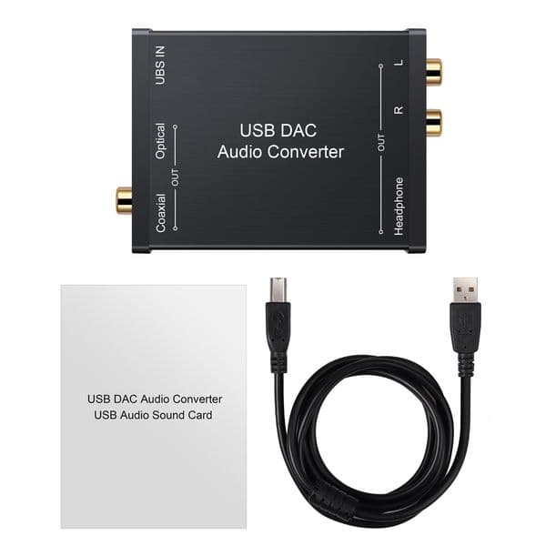 Prozor USB DAC Audio Converter with 3.5mm Headphone Audio 3.5mm Headphone Audio Compatible with both for PS4 dac converter