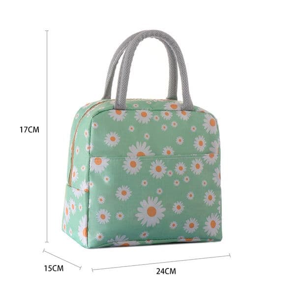 Nylon Waterproof Heat Insulation Lunch Bags Portable Zipper Food Bento Thermal Cooler Bags for Picnic Travel Storage Container