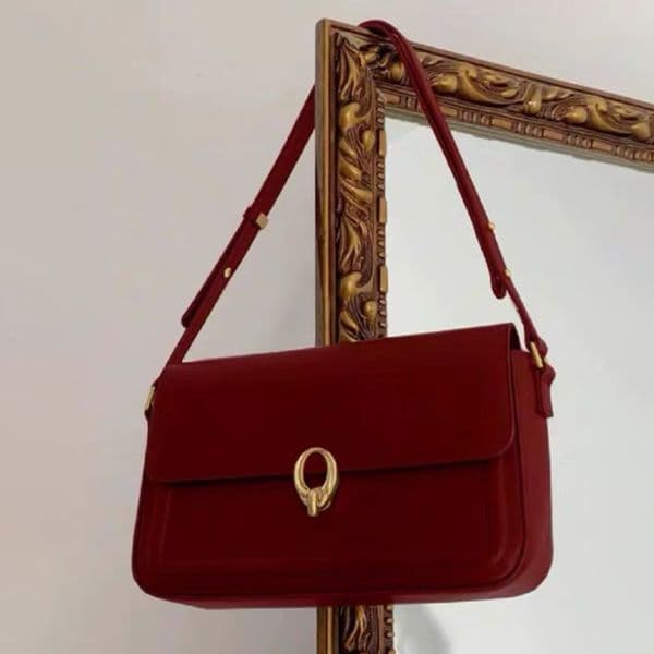 Women Vintage Tote Bag PU Leather Underarm Bag Trendy Flap Shoulder Bag Armpit Hobo Bag Fall Winter Purse