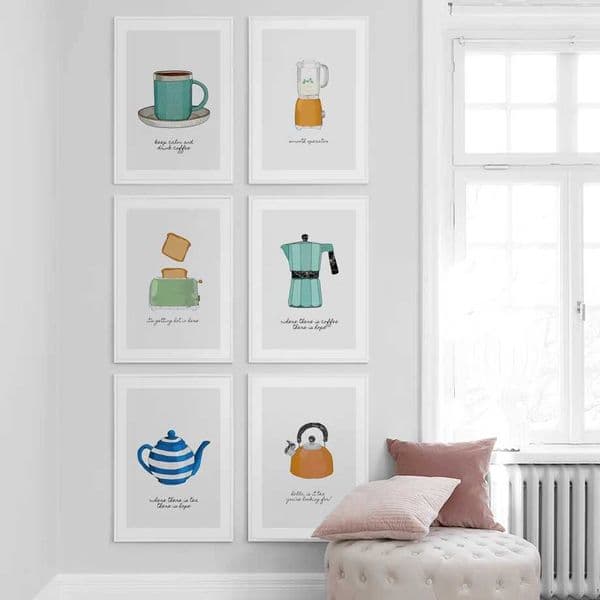 Teapot coffee maker kettle blender wall art canvas Nordic posters and printed wall paintings kitchen room decoration W241109