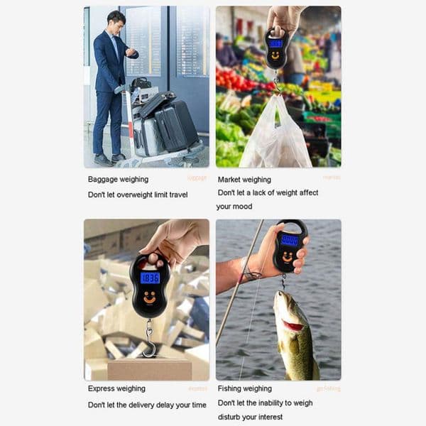 Electronic 50Kg 10g Hanging Scale LCD Kitchen Digital Scale BackLight Fishing Weights Pocket Scale Travel Luggage Scales